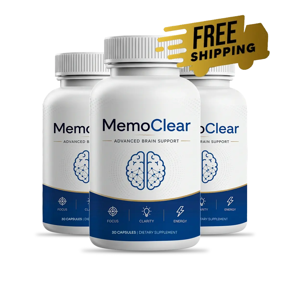 MemoClear brain support capsule bottles